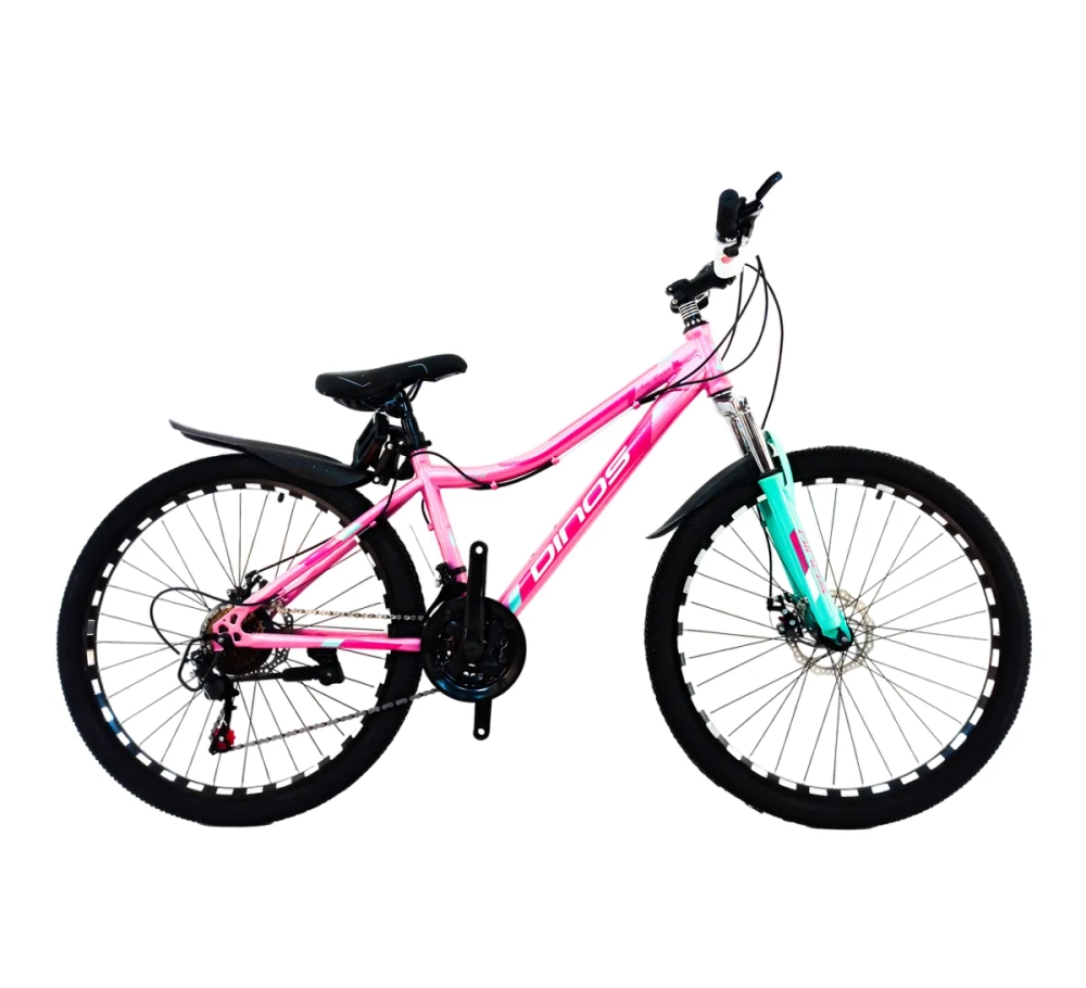 Велосипед Dinos 26" 21скор (стальная дамская рама, диск. тормоз) Розовый (DIN-35-1)