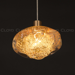 Подвесной светильник Cloyd VOCAL P1 / Ø15 см - латунь - янтарн. стекло (арт.12601)