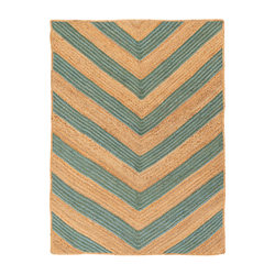 Ковер из джута 120х80см Tkano Ethnic зеленый с вставками