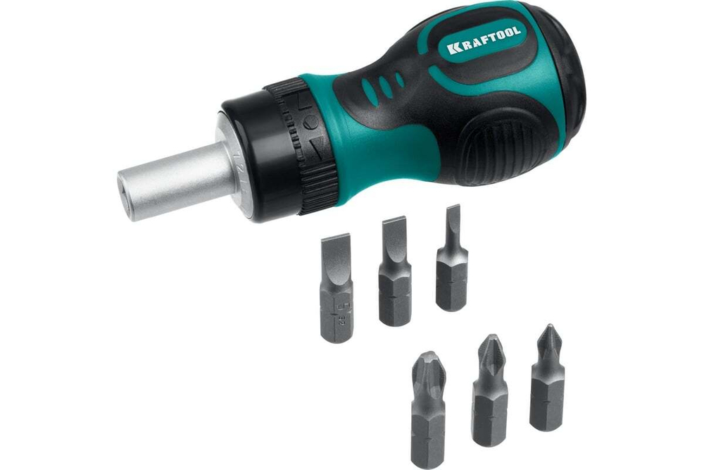 KRAFTOOL  Kompakt-6 с битами 6 предм., Реверсивная отвертка (26190-H7)