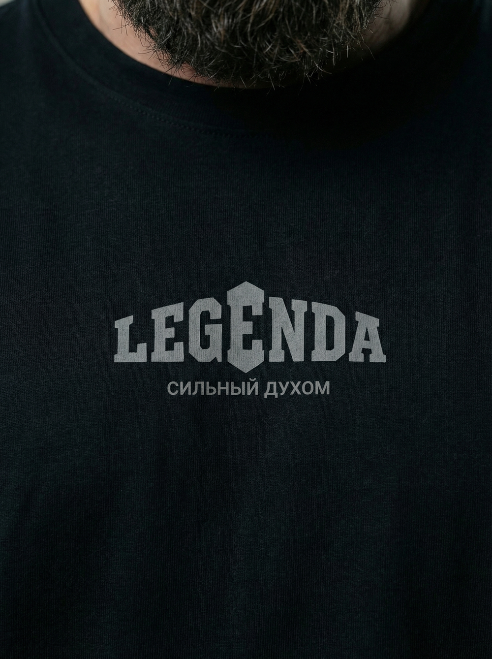 Футболка оверсайз хлопковая черная Legenda Величайший Геркулес