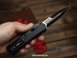 Нож Microtech 184-10 GLYKON - черная рукоять, черный клинок RK-477