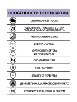 Вентилятор 100 ERA SYMPHONY 4S BB D100 встраиваемый осевой двигатель BB