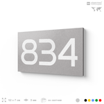 Номер на дверь 834, табличка на дверь для офиса, квартиры, кабинета, аудитории, склада, серая 120х70 мм, Айдентика Технолоджи