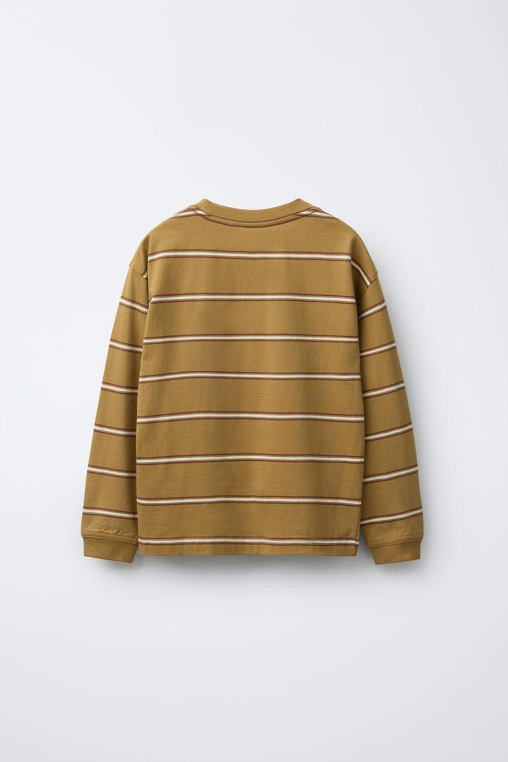 ZARA Х BENSIMON ® ЛОНГСЛИВ С ДЛИННЫМИ РУКАВАМИ В ПОЛОСКУ, ОЛИВКОВО-ЗЕЛЕНЫЙ