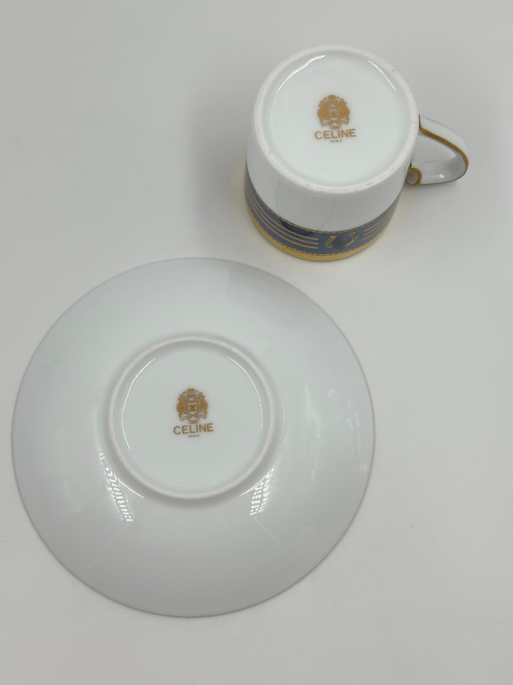 Кофейная пара Celine с синей каймой