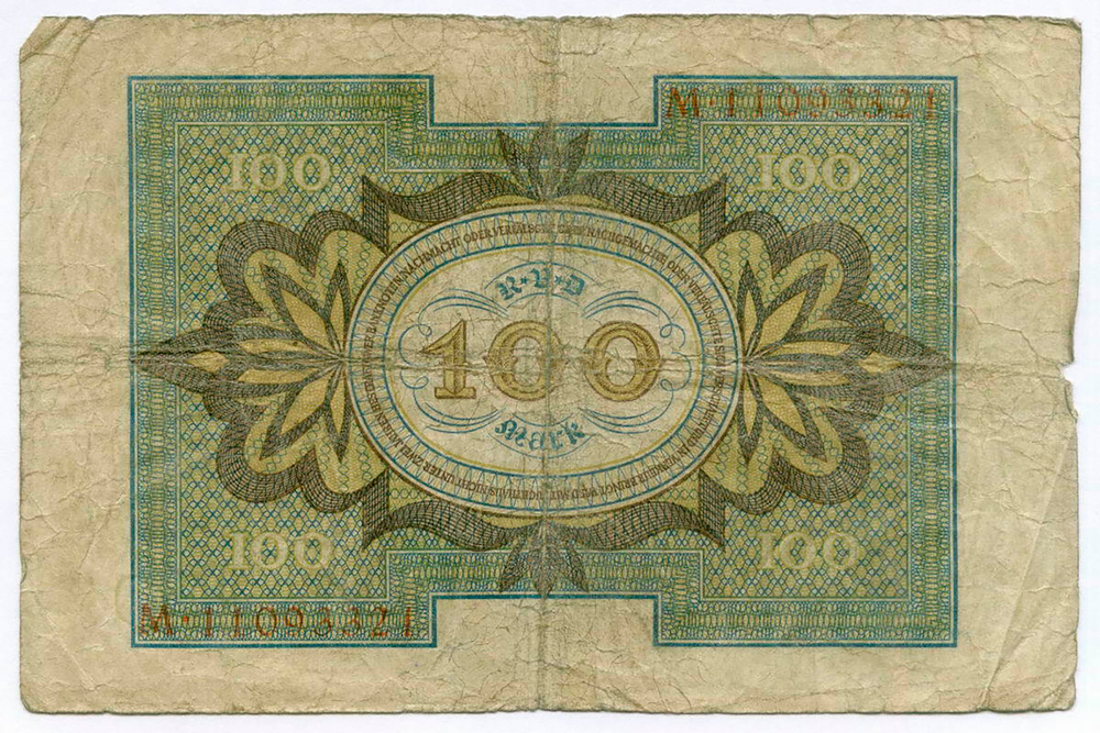 Банкнота Германия 100 марок 1920 год М-11093321. VG