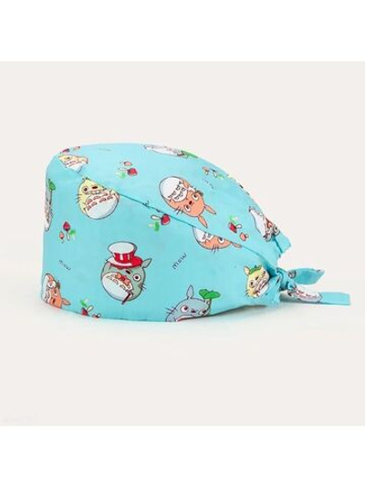 Шапочка медицинская, принт "Тоторо", голубой