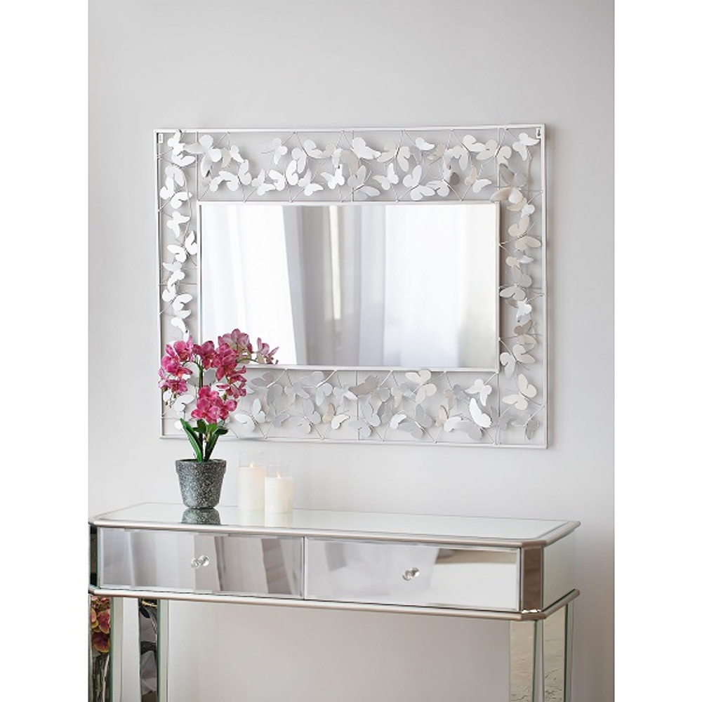 Зеркало настенное с бабочками 110х2х85см Металл,стекло