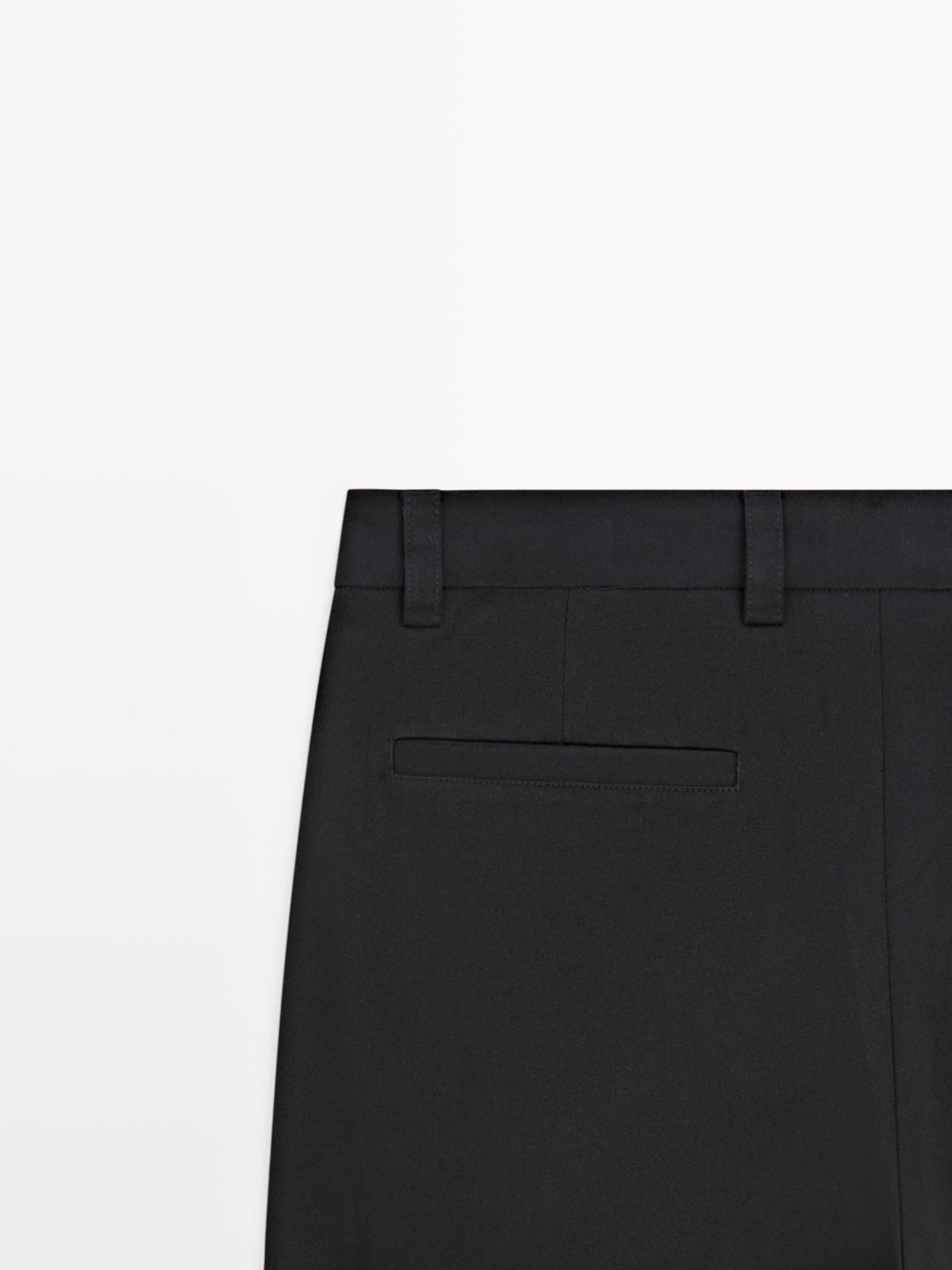 Massimo Dutti Хлопковые брюки с вытачками, темно-синий