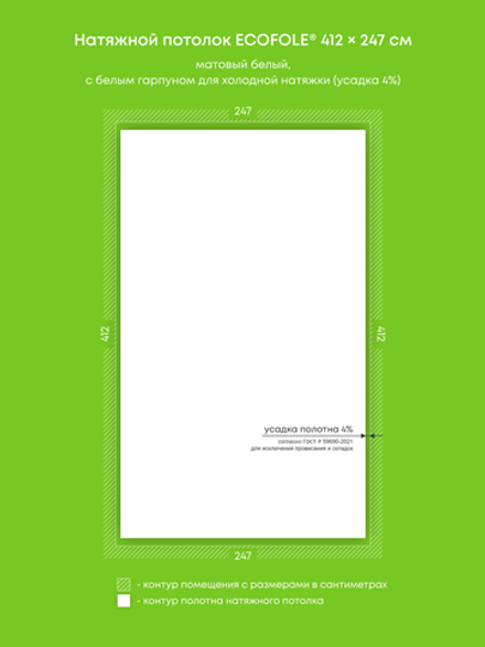 Натяжные потолки 10.2 м2, 12.6 м2, 14.2 м2