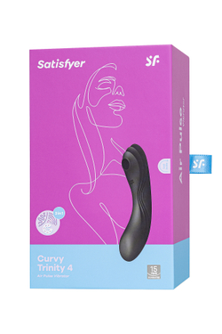Вакуум-волновой бесконтактный стимулятор клитора Satisfyer Curvy Trinity 4, силикон, чёрный