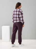 Костюм с брюками КБ-90М/клеткашоколад-бежголубой