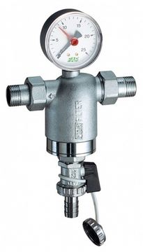 Фильтр FAR 3/4" НР/НР, с манометром, 100 мкм, Max: 95 °C, 25 бар FA 3944 34100