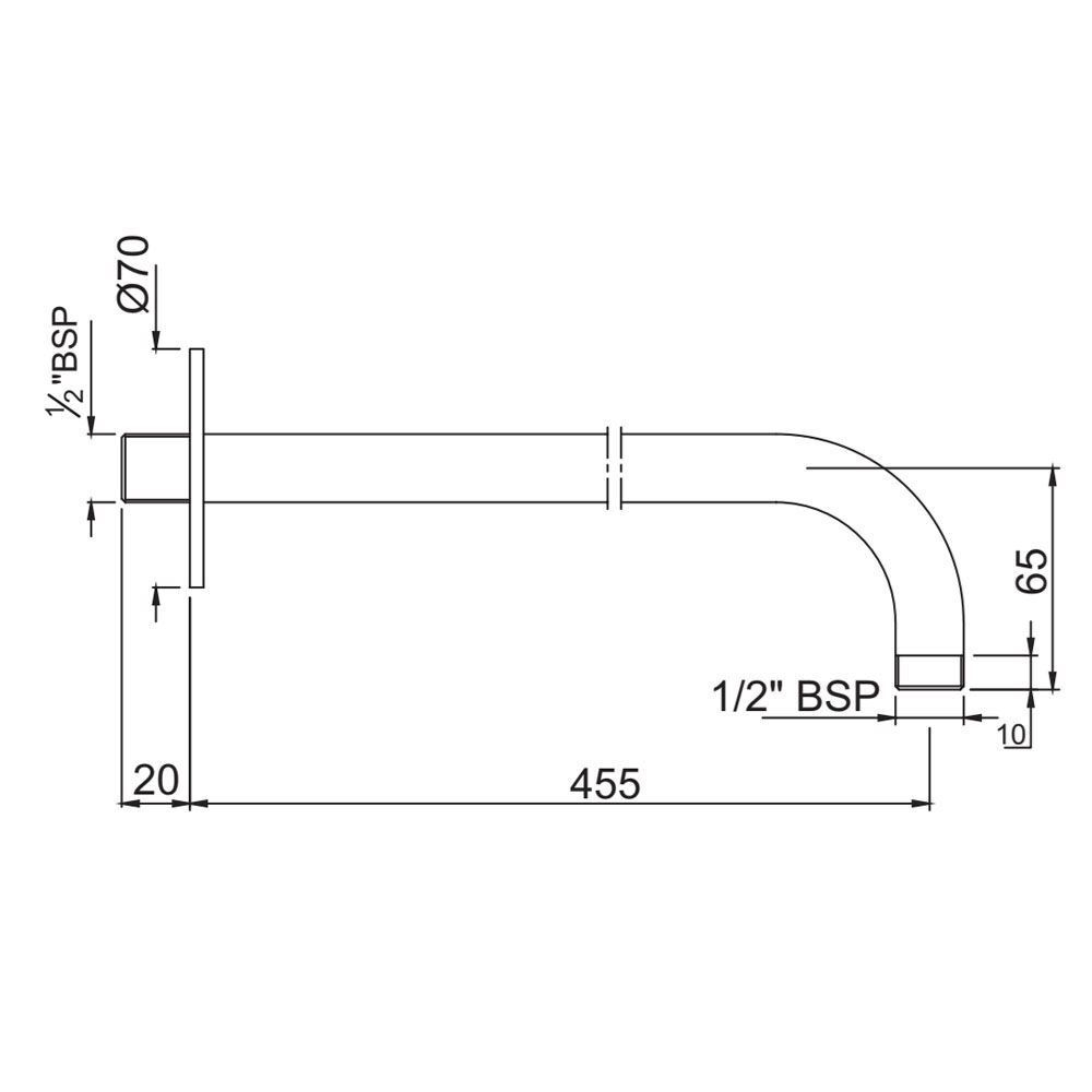 Кронштейн верхнего душа SHA-CHR-479L450
