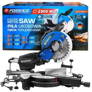 Пила циркулярная торцовочная с функцией протяжки (230V, 1900W, 4800об/мин, диск 254х30х2.4мм) Forsage F-JS-1013A3-1