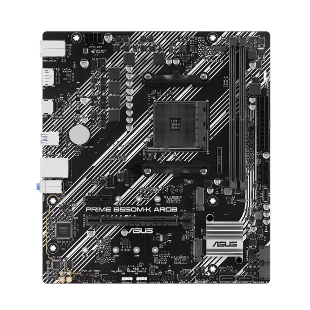 Материнская плата ASUS PRIME B550M-K ARGB AM4 2xDDR4 4xSATA3 2xM.2 1xHDMI 1xDP Type-C Коннектор mATX
