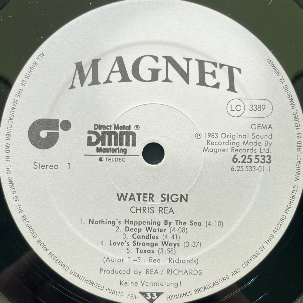 Chris Rea - Water Sign (Германия 1983г.)