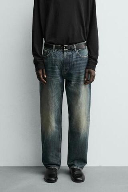 ZARA ДЖИНСЫ STRAIGHT FIT, ВЫЦВЕТШИЙ СИНИЙ