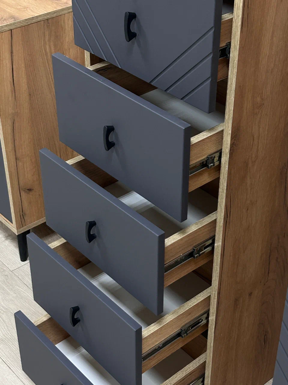 Комод 5 ящиков «Байкал» Графит