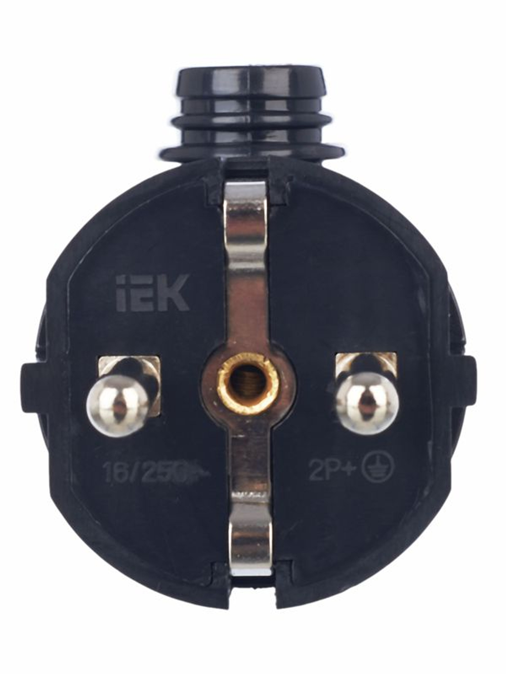 Вилка угловая ВПу11-02-Ст разборная с заземл. 16А черн. IEK EVP11-16-01-K02