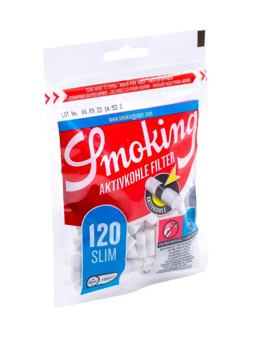 Фильтры для самокруток SMOKING SLM CLASSIC 6*120*10 Угольные