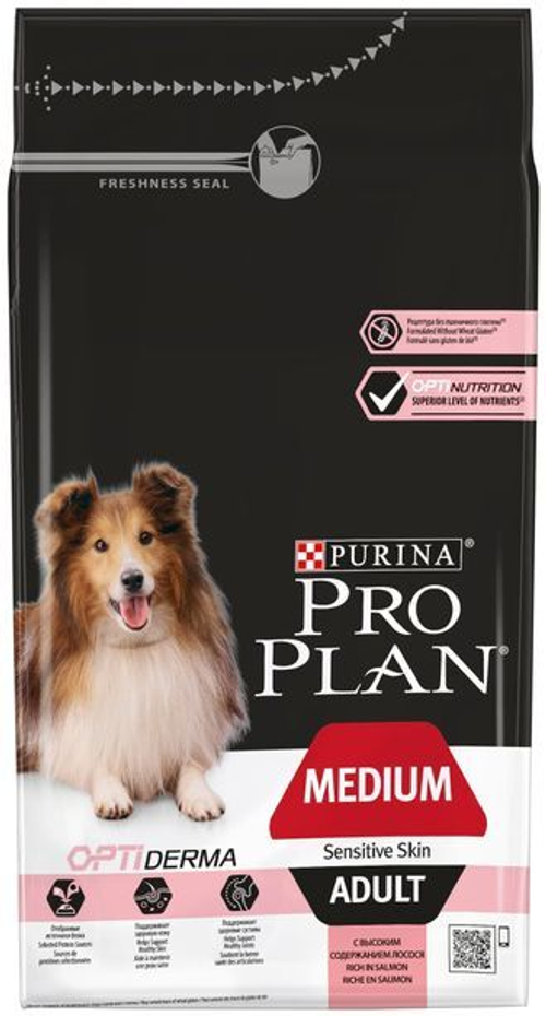 Purina Pro Plan Adult Medium Сухой корм Про План для собак средних пород с лососем, 1,5 кг