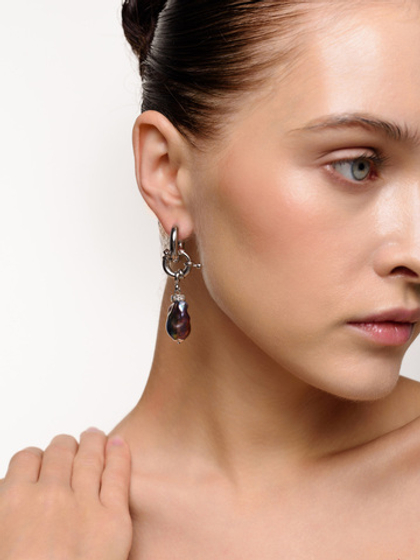 Серьги "Petrol & Pearl" Silver