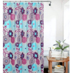 Штора для ванной комнаты ZALEL эконом 180*180 состав 100% PEVA c кольцами BHx-503 цветы