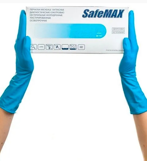ПЕРЧАТКИ ЛАТЕКС САФМАКС М 25\250 ПАР.