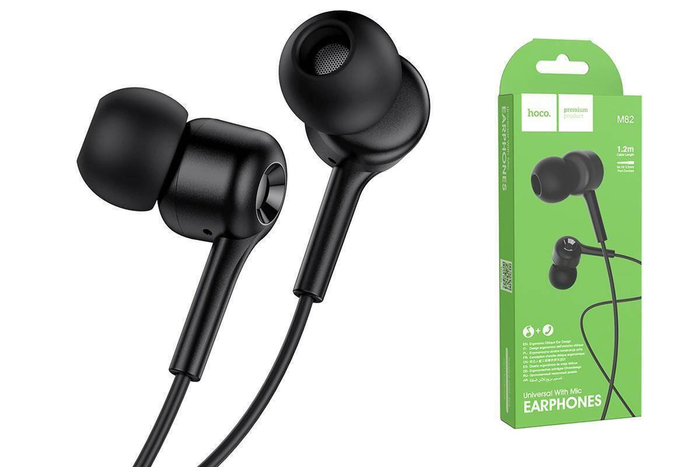 Проводные наушники M82 La musique universal earphones with mic - black