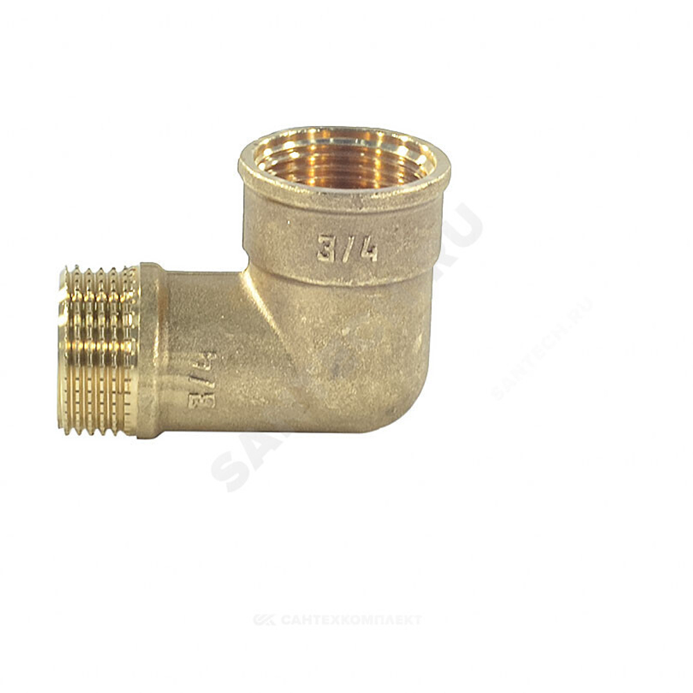 Угольник латунь переходной Ду 20 (3/4") ВР/НР VALFEX VF.092.L.034