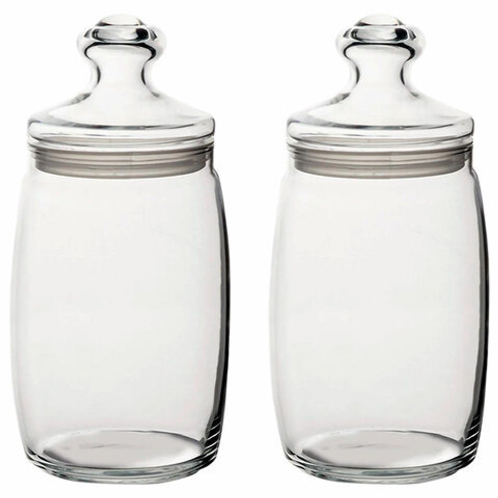 Банка для сыпучих продуктов, с крышкой, КОМПЛЕКТ 2 штуки, 1100 мл, стекло, PASABAHCE "ЧЕШНИ", фирменная подарочная упаковка, 97425