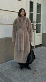 Шуба из эко меха  Shubeco Lady песец  ШП_1086 коричневый M