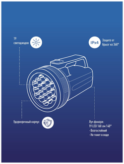 Ручной фонарь КОСМОС KOC860LED синий