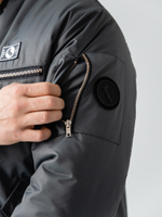 Бомбер мужской утепленный серый Город Горький