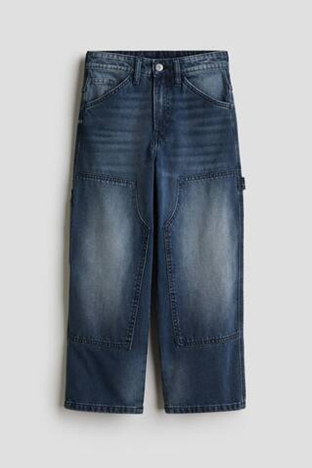 H&M Джинсы Baggy Fit Carpenter, темно-синий