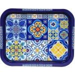Поднос жестяной Времена года Прямоугольный синий П332*258-01958