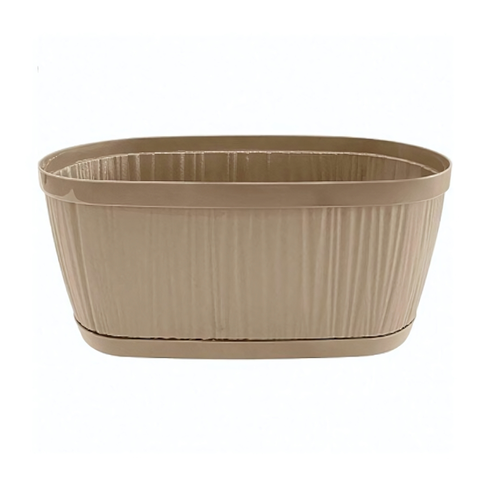 Горшок для цветов InGreen BARCELONA 2,7л, 275х145мм овальный молочный шоколад