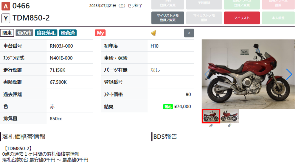 Yamaha TDM850-2 038331