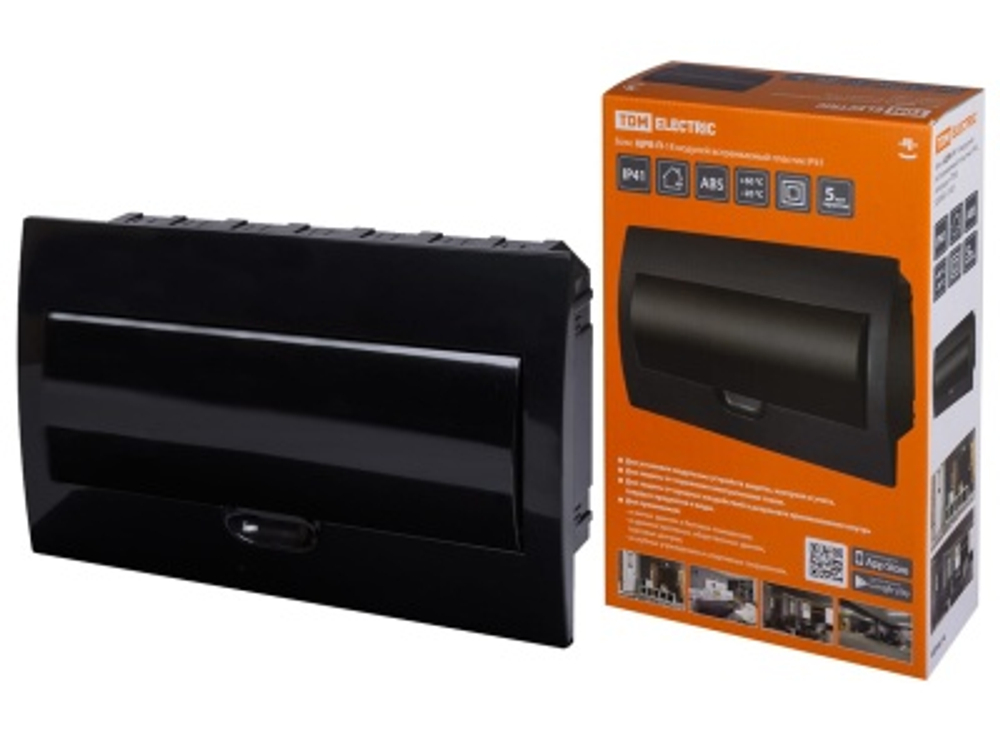 Бокс ЩРВ-П-18 модулей встраиваемый пластик IP41 антрацит TDM