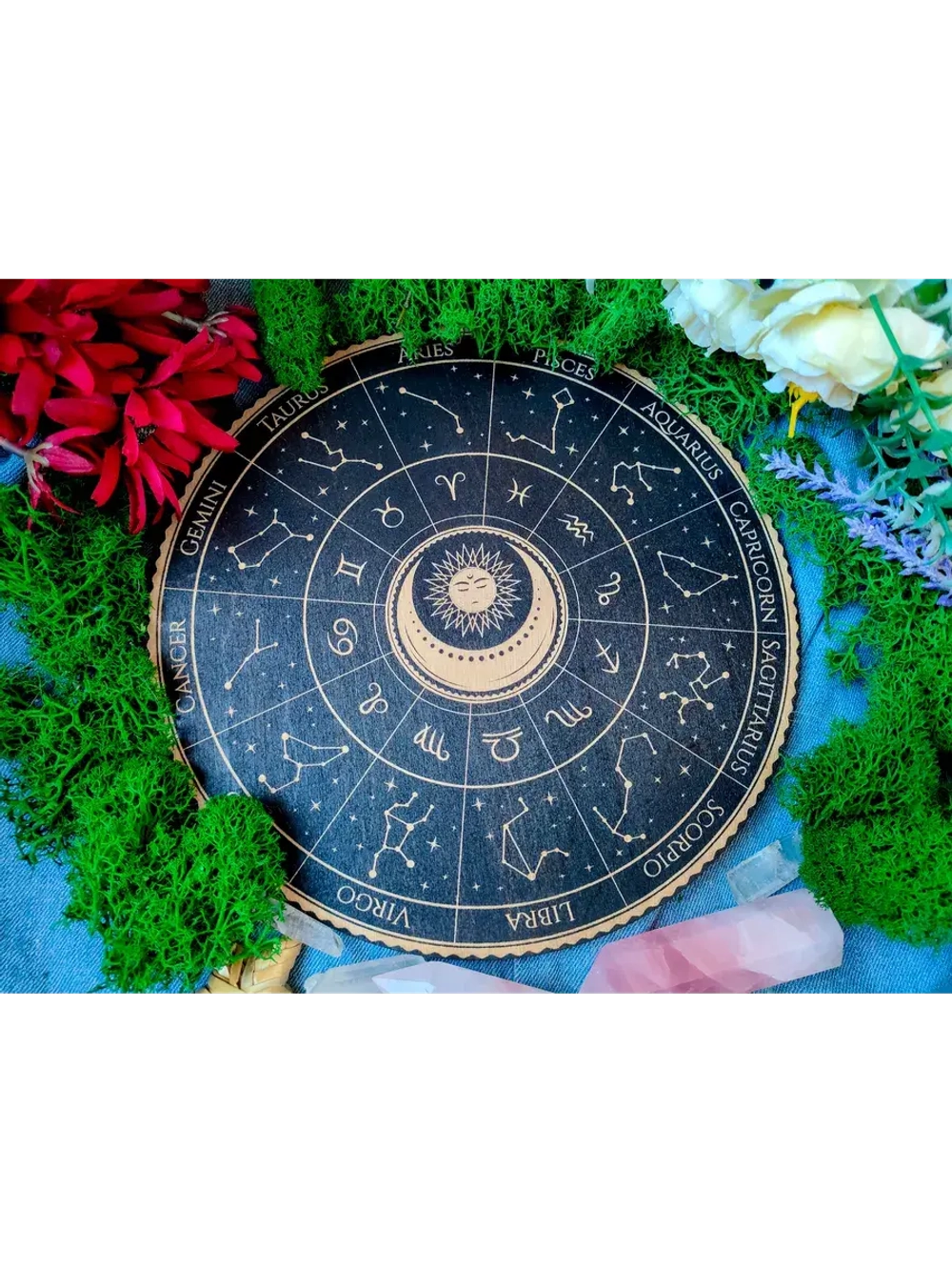Зодиакальное астрологическое колесо, украшение алтаря