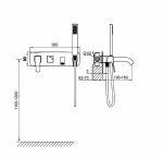 Смеситель для ванны встраиваемый WONZON & WOGHAND FLEX WW-88889072-CR хром
