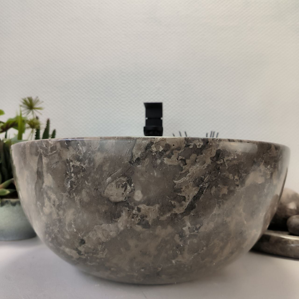 Раковина из мрамора Bowl Grey Tin Lip BM-62988 40*40*17 53