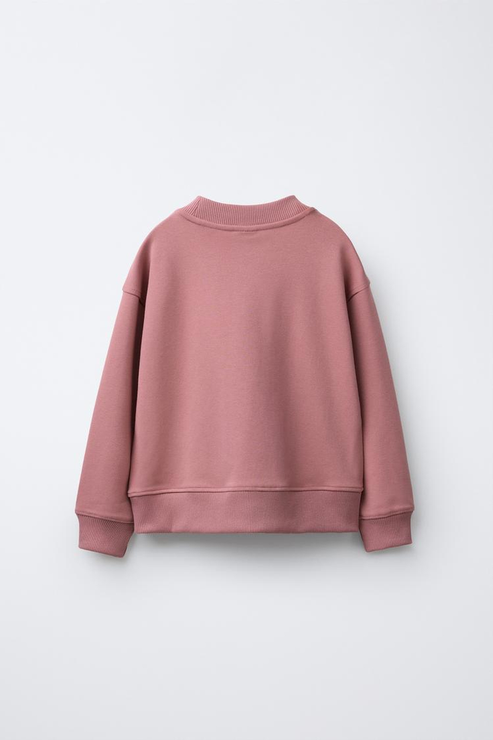 ZARA КОМПЛЕКТ ИЗ ТОЛСТОВКИ И БРЮК WIDE LEG ИЗ ТКАНИ ИНТЕРЛОК, РОЗОВЫЙ