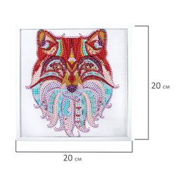 Картина стразами (алмазная мозаика) 20х20 см, ОСТРОВ СОКРОВИЩ "Восточная лисица", в деревянной рамке, 662443