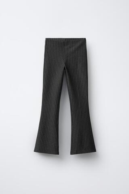ZARA БРЮКИ-КЛЕШ В ТОНКУЮ ПОЛОСКУ, СЕРЫЙ