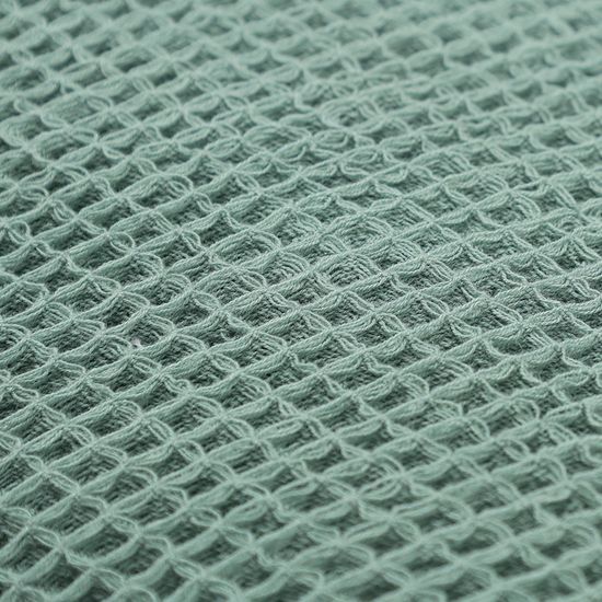 Покрывало вафельное из хлопка цвета шалфея из коллекции essential, 180х250 см