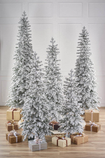 Ель искусственная заснеженная Тикко 1,85 м подставка металл 100% Литые веточки МаксКристмас