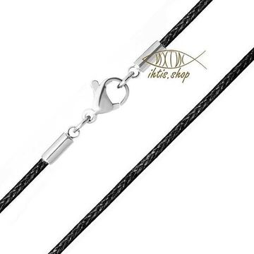 Гайтан текстильный (черный, серебрение) 1,5 мм